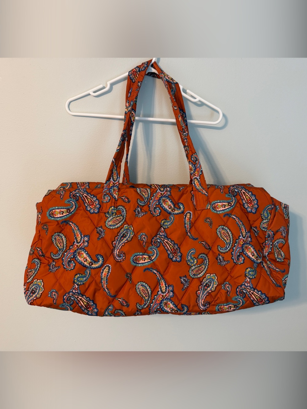 NWT Vera Bradley Orange Manor Paisley Large Travel Duffel
